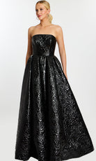 Jovani 46580 - Textured Embossed Floral Strapless Ballgown - back view