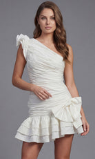 Jovani 47823 - One Shoulder Ruched Mini Dress - view 6