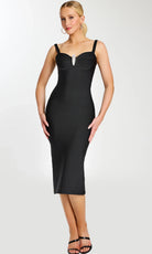 Jovani 46641 - Back Slit Sweetheart Fitted Dress - back view
