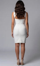 Jovani 46643 - Deep V-Neck Bodycon Dress with Zip Front - back view