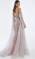 Jovani 46674 - Sheer Sleeve Allover Beaded Long Gown - back view
