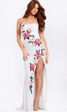 Jovani 46694 - Sequin Floral Embellished Prom Dress - designer prom dress at Silhouette Dresses