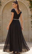 Jovani 46703 - Off Shoulder Empire Waist Evening Gown - detail view