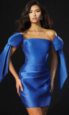 Jovani 46735 - Off Shoulder Bow Sleeve Mini Dress - designer prom dress at Silhouette Dresses