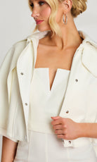 Jovani 46781 - Cropped Cape Jacket Wide Leg Jumpsuit - view 4