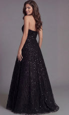 Jovani 46785 - Glitter Tulle A-Line Strapless Evening Gown - back view