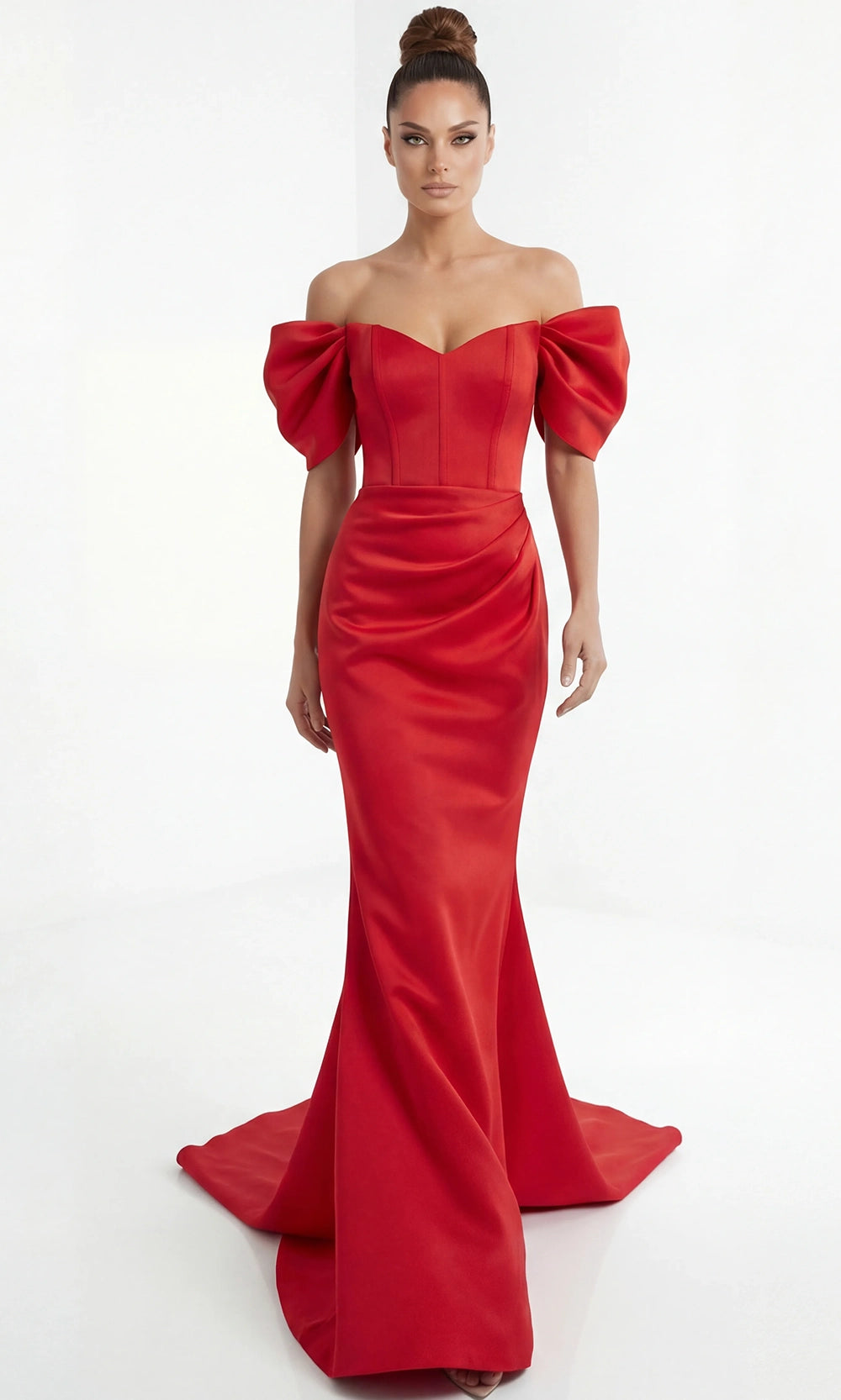 Jovani 46799 - Off Shoulder Structured Mermaid Gown - back view