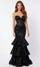 Jovani 46821 - Sequin Lace Mermaid Sweetheart Prom Gown - back view
