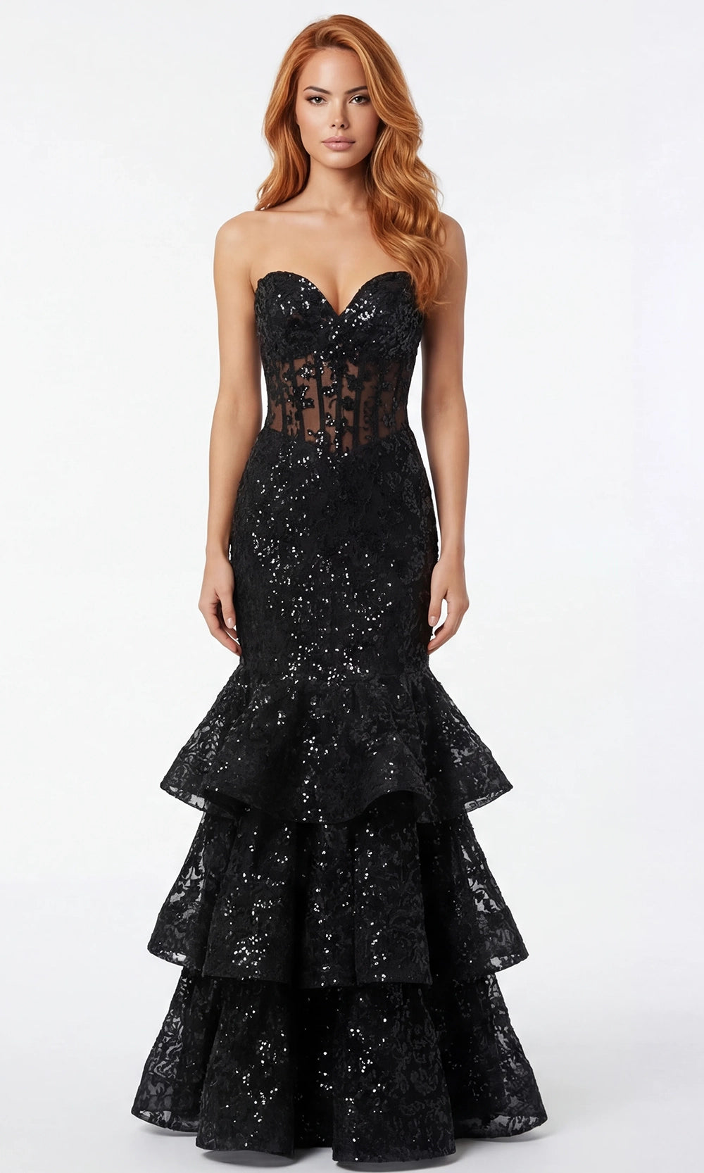 Jovani 46821 - Sequin Lace Mermaid Sweetheart Prom Gown - designer prom dress at Silhouette Dresses