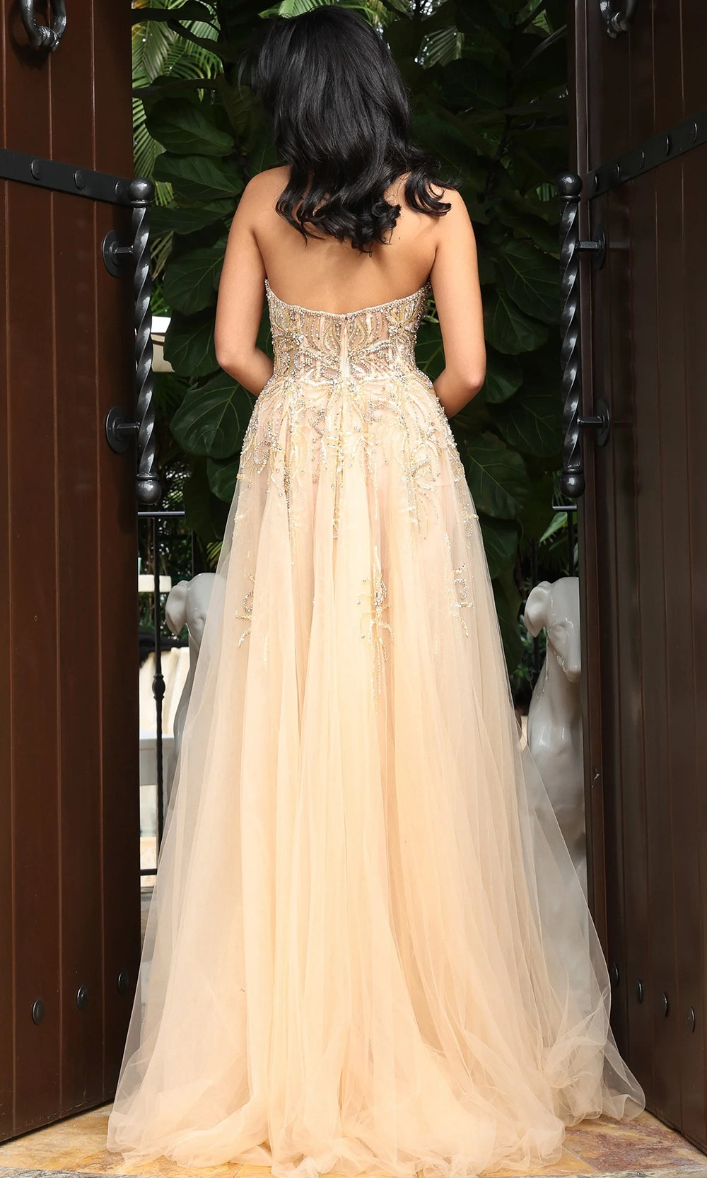 Jovani 46879 - Layered A-Line Tulle Sweetheart Gown - back view