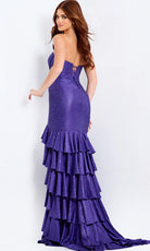 Jovani 46909 - Strapless Rhinestone Ruffle Gown - back view