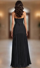 Jovani 47000 - Pleated Skirt Straight Neckline Long Dress - view 6