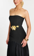 Jovani 47000 - Pleated Skirt Straight Neckline Long Dress - view 7