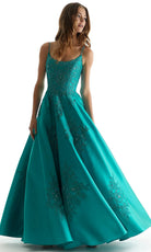 Mori Lee 49320 - Embroidered Satin Scoop Ballgown - view 9