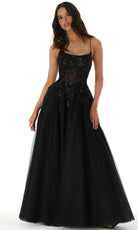 Mori Lee 49321 - Beaded Lace Applique Scoop Prom Gown - designer prom dress at Silhouette Dresses