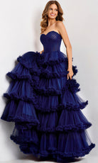 Jovani 47139 - Tiered Ruffle A-Line Prom Gown with Slit - view 4