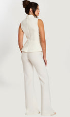 Jovani 47233 - Rhinestone Bow Collared Neckline Pantsuit - back view