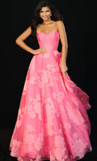 Jovani 47327 - Floral Embroidered Strapless Corset Gown - view 8