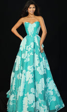 Jovani 47327 - Floral Embroidered Strapless Corset Gown - view 5