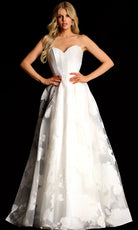 Jovani 47327 - Floral Embroidered Strapless Corset Gown - designer prom dress at Silhouette Dresses