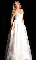 Jovani 47327 - Floral Embroidered Strapless Corset Gown - view 7