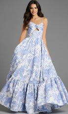 Jovani 47328 - Floral Jacquard Corset Ballgown - designer ball gown at Silhouette Dresses
