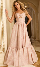 Jovani 47328 - Floral Jacquard Corset Ballgown - view 4