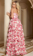 Jovani 47404 - Strapless Tiered Floral Print Gown - view 6