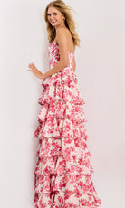 Jovani 47404 - Strapless Tiered Floral Print Gown - view 4