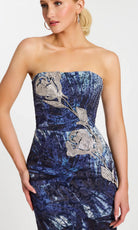 Jovani 47463 - Beaded Floral Strapless Column Gown with Back Slit - view 6