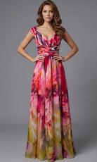 Jovani 47499 - Printed A-Line Gown with Ruched Bodice - designer mother of the bride dress at Silhouette Dresses