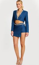 Jovani 47609 - Rhinestone Trim Cropped Blazer Short Dress - designer formal gown at Silhouette Dresses