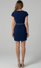 Jovani 47618 - Bow Embellished Short Sleeve Mini Dress - detail view