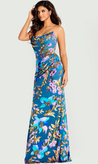 Jovani 47654 - Draped Bodice Floral Satin Prom Dress - view 5