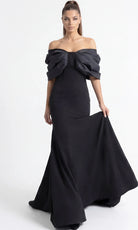 Jovani 47657 - Dramatic Sleeve Mermaid Evening Gown - detail view