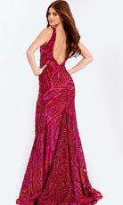 Jovani 47682 - Sparkling Sequin V-Neckline Prom Gown - detail view