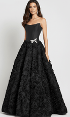 Jovani 47695 - Strapless Satin Floral Ballgown - back view