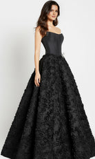 Jovani 47695 - Strapless Satin Floral Ballgown - view 4
