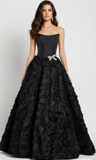 Jovani 47695 - Strapless Satin Floral Ballgown - designer prom dress at Silhouette Dresses
