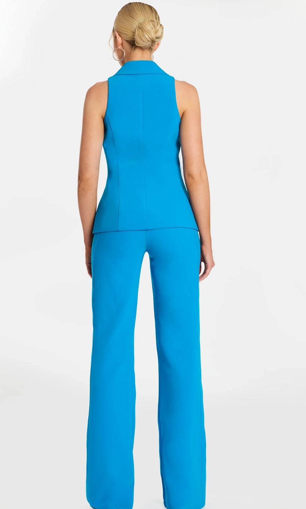 Jovani 47741 - Sleeveless Wide Leg Pantsuit with Lapel Neckline - detail view