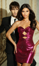 Jovani 47747 - Strapless Embellished Cutout Cocktail Dress - view 4