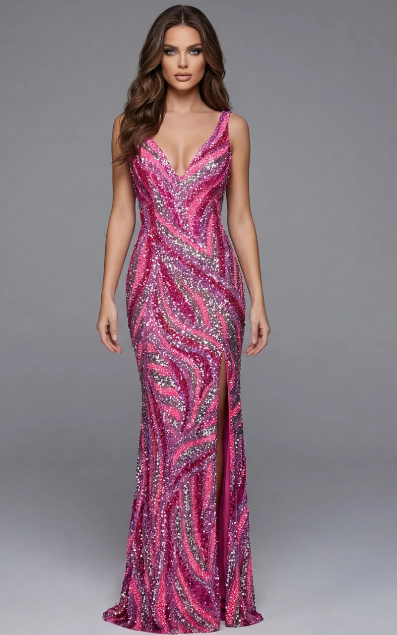 Jovani 47793 - Multicolor Sequin Open Back Prom Dress - view 6