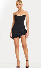 Jovani 47796 - Scoop Neck Mini Dress with 3D Rose Hem - designer cocktail dress at Silhouette Dresses
