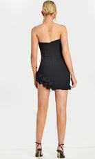 Jovani 47796 - Scoop Neck Mini Dress with 3D Rose Hem - back view