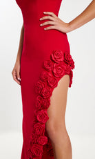 Jovani 47798 - Rosette Applique Strapless Asymmetric Hem Gown - view 7