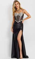 Jovani 47849 - Beaded Corset Satin Sweetheart Gown - view 6