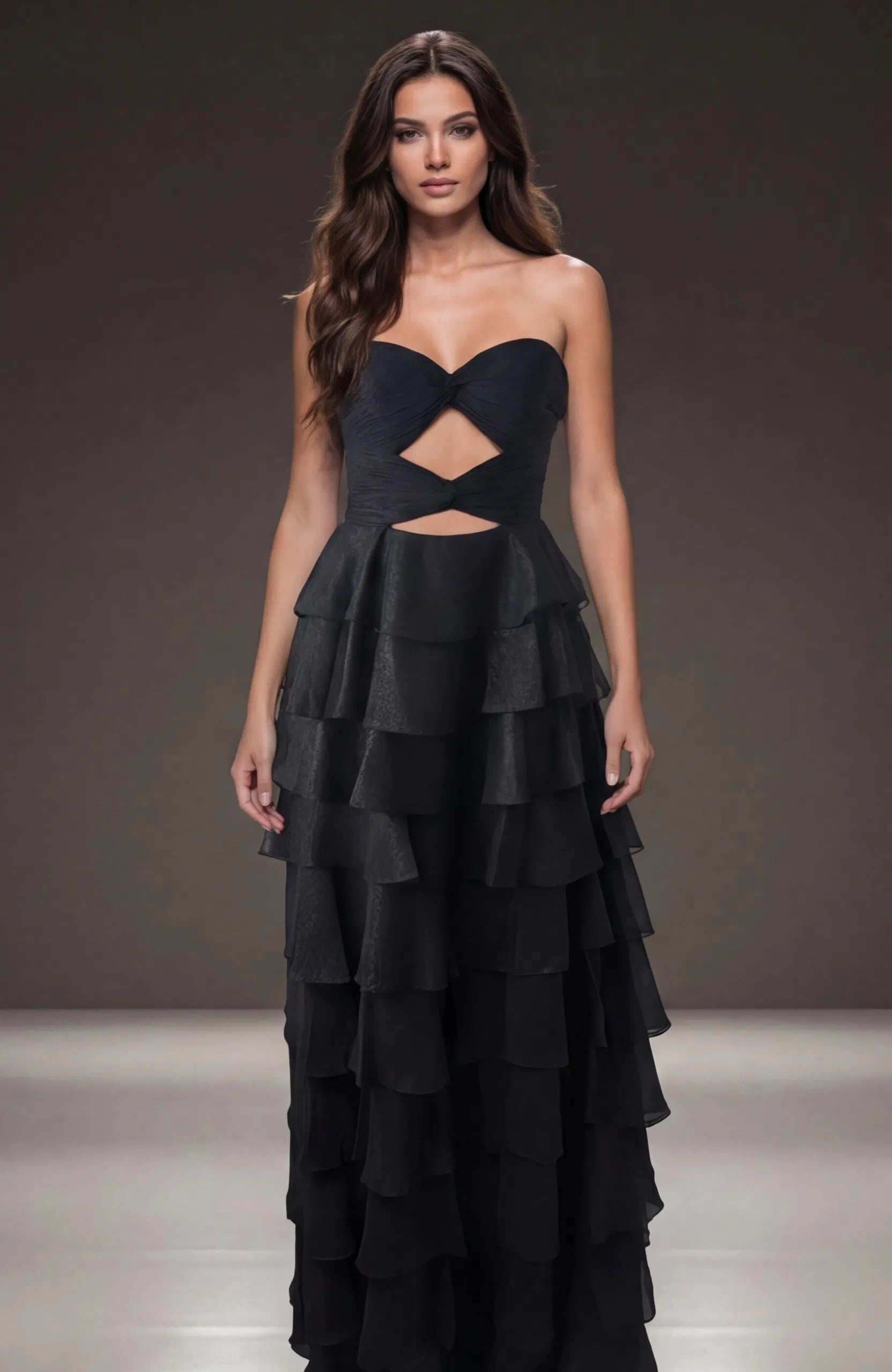 Jovani 47898 - Ruffle Chiffon A-Line Prom Dress - designer prom dress at Silhouette Dresses