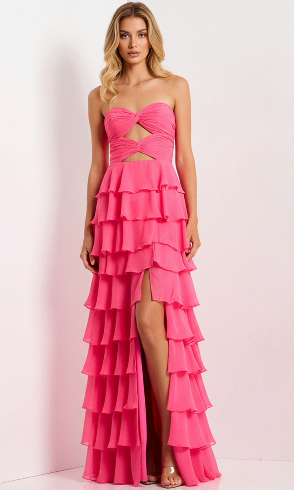 Jovani 47898 - Ruffle Chiffon A-Line Prom Dress - view 8