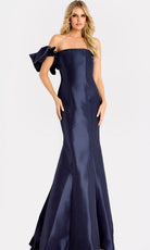 Jovani 48077 - Asymmetric Mermaid Gown with Beaded Trim - back view