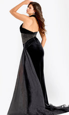 Jovani 48087 - Beaded Bodice Crisscross Halter Evening Gown - back view